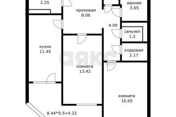Фото №4: 2-комнатная квартира 65 м² - Краснодар, мкр. жилой комплекс Дуэт, ул. Душистая, 77