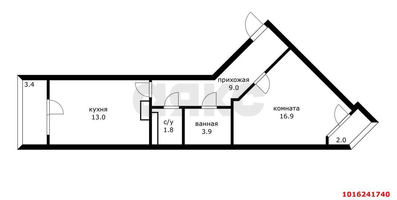 Фото №15: 1-комнатная квартира 44 м² - Краснодар, Прикубанский внутригородской округ, Завод Измерительных Приборов, мкр. жилой комплекс Москва, ул. Российская, 79/3к1