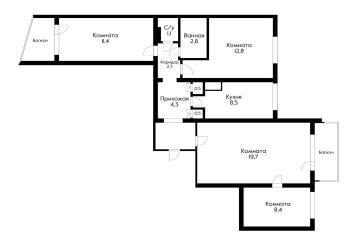 Фото №5: 4-комнатная квартира 81 м² - Краснодар, мкр. Комсомольский, ул. Тюляева, 13