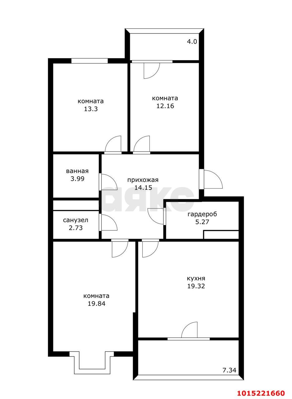 Фото №11: 3-комнатная квартира 102 м² - Краснодар, Прикубанский внутригородской округ, Круглик, жилой комплекс Сердце, мкр. Школьный, ул. Школьная, 1