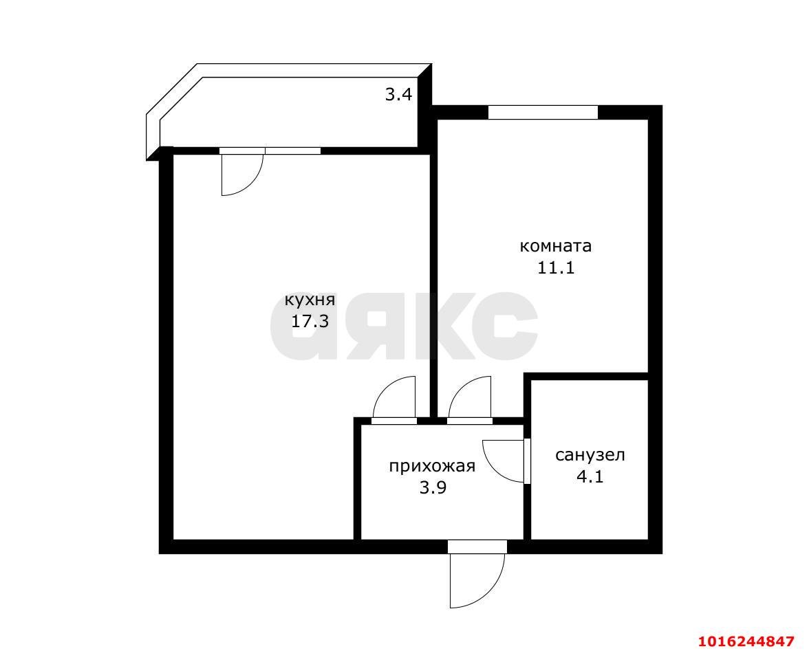 Фото №7: 1-комнатная квартира 36 м² - Краснодар, Карасунский внутригородской округ, Камвольно-суконный Комбинат, мкр. ЖК Урал, ул. Уральская, 87/7