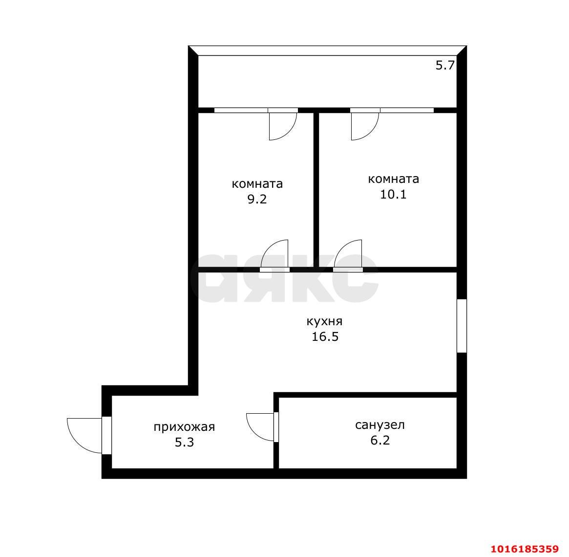 Фото №13: 2-комнатная квартира 53 м² - Яблоновский, ул. А. Чуца, 38