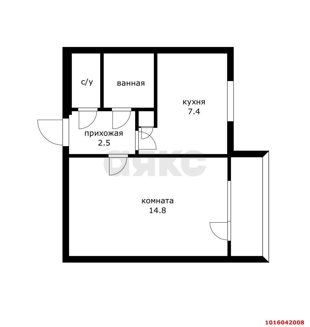 Фото №2: 1-комнатная квартира 32 м² - Краснодар, Прикубанский внутригородской округ, Калинино, мкр. Краевая Клиническая Больница, ул. имени 40-летия Победы, 71