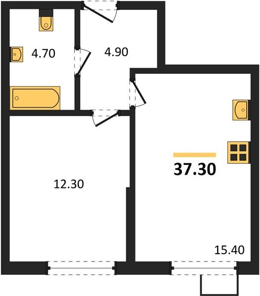 Фото №1: 1-комнатная квартира 37 м² - Краснодар, Прикубанский внутригородской округ, мкр. Парк Победы