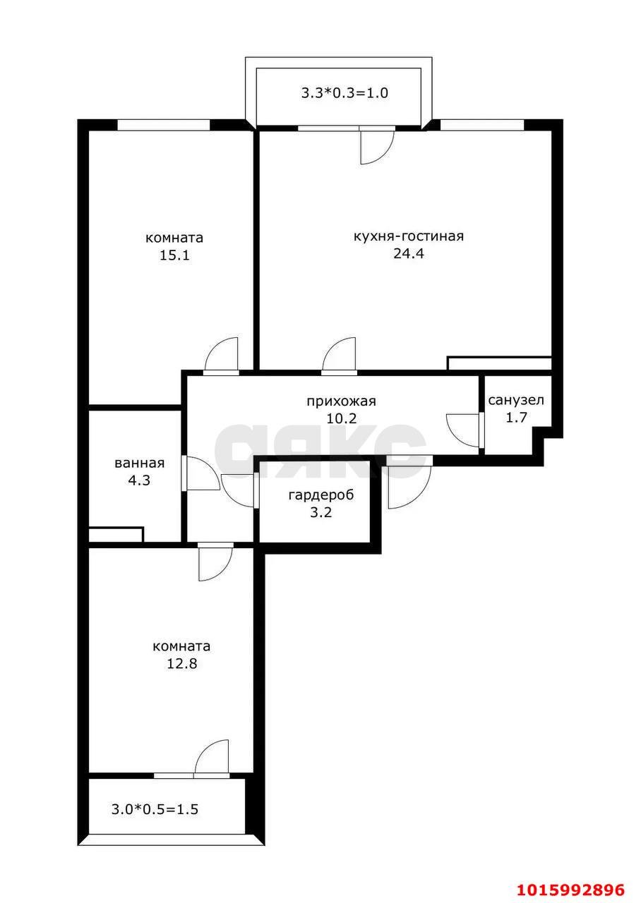 Фото №20: 2-комнатная квартира 71 м² - Краснодар, Прикубанский внутригородской округ, мкр. жилой комплекс Нeo-квартал Красная Площадь, ул. им. Мурата Ахеджака, 12к8