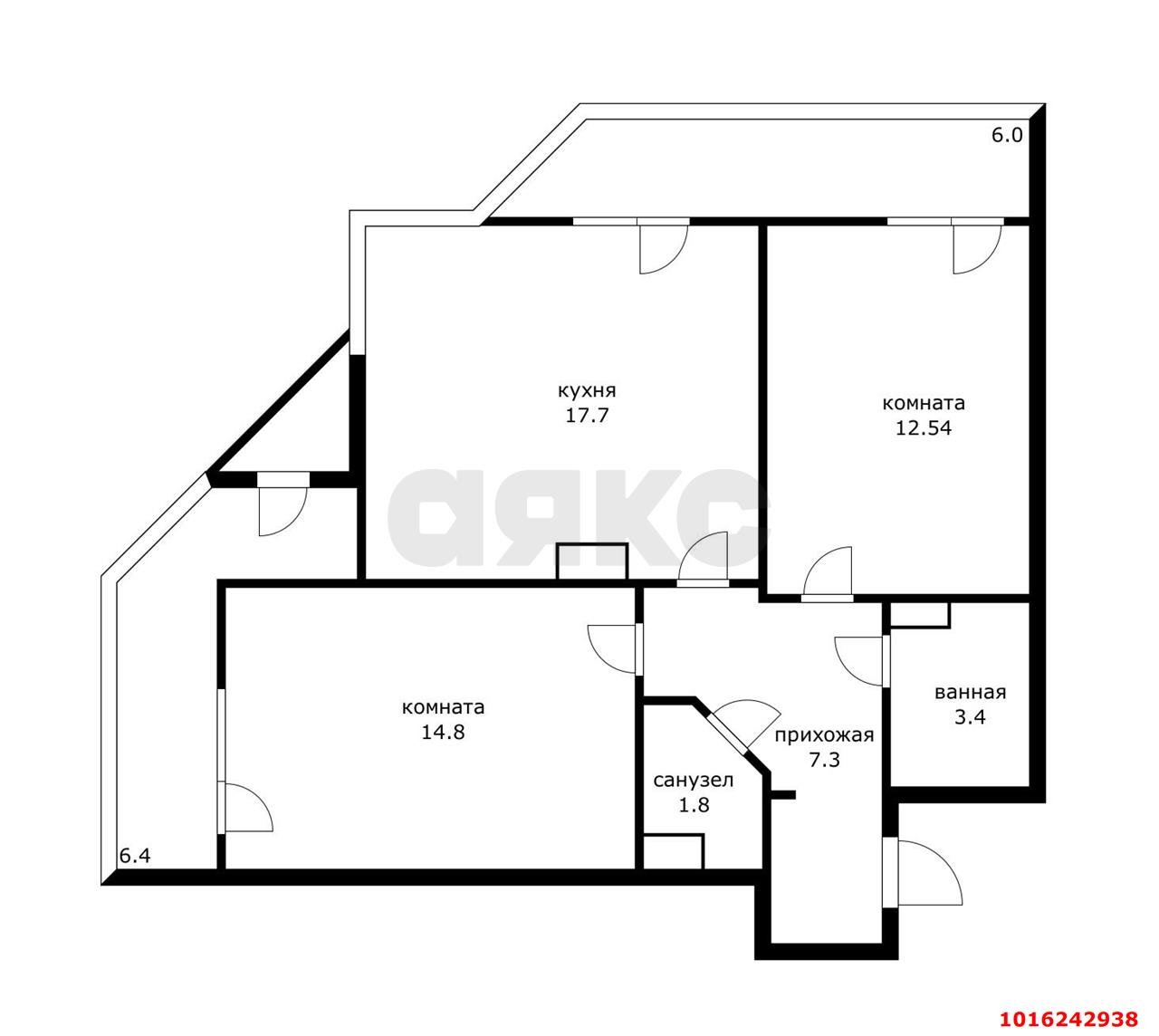Фото №10: 2-комнатная квартира 69 м² - Краснодар, Карасунский внутригородской округ, Черёмушки, мкр. ЖК Рекорд, ул. Новороссийская, 102И