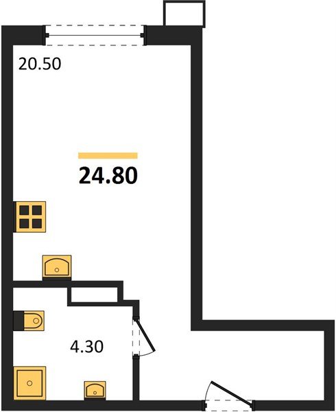 Фото №1: Студия 24 м² - Краснодар, Прикубанский внутригородской округ, мкр. Парк Победы