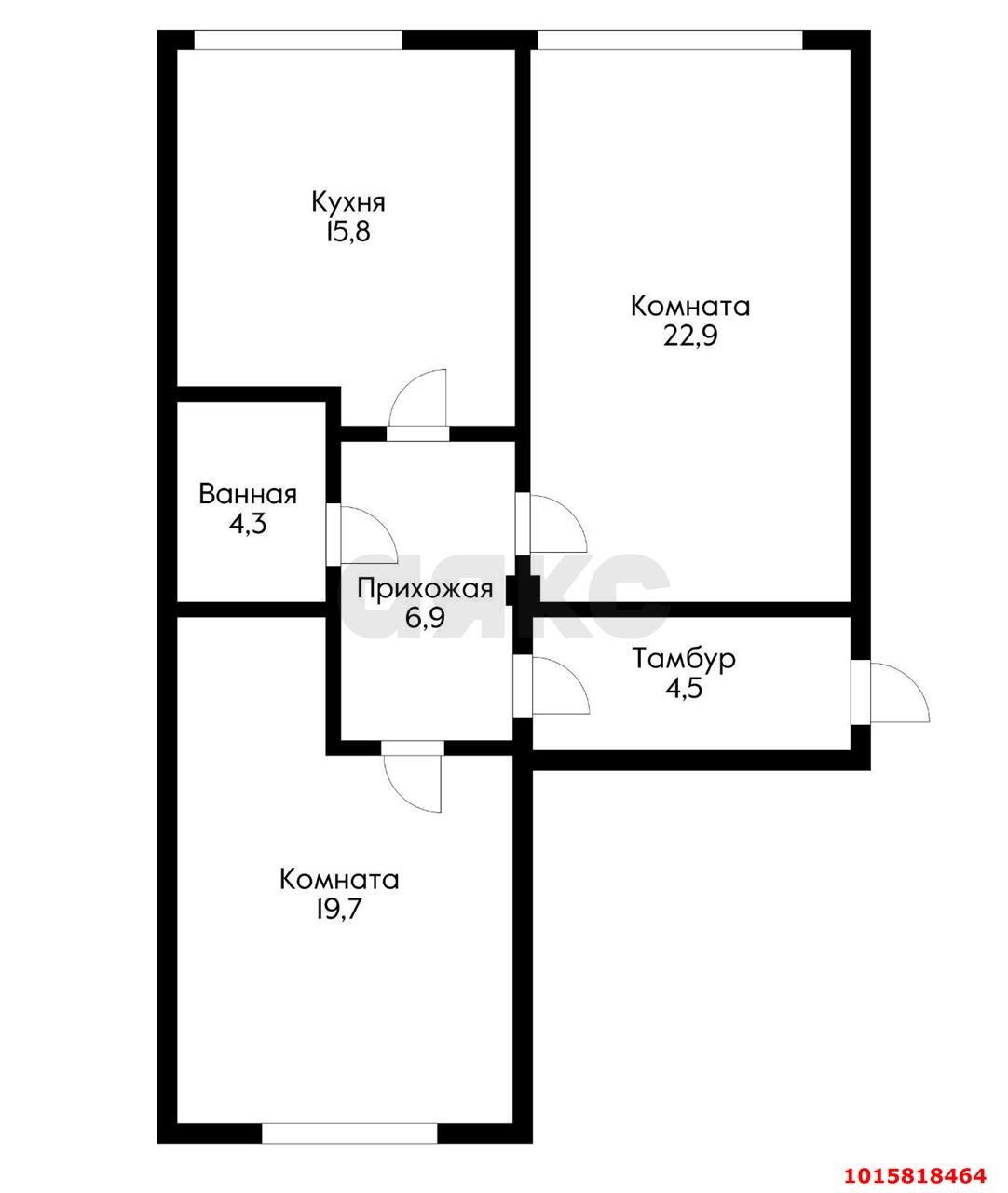 Фото №14: 2-комнатная квартира 69 м² - Краснодар, Прикубанский внутригородской округ, Завод Радиоизмерительных Приборов, мкр. Музыкальный, ул. имени Мусоргского М.П., 6/1