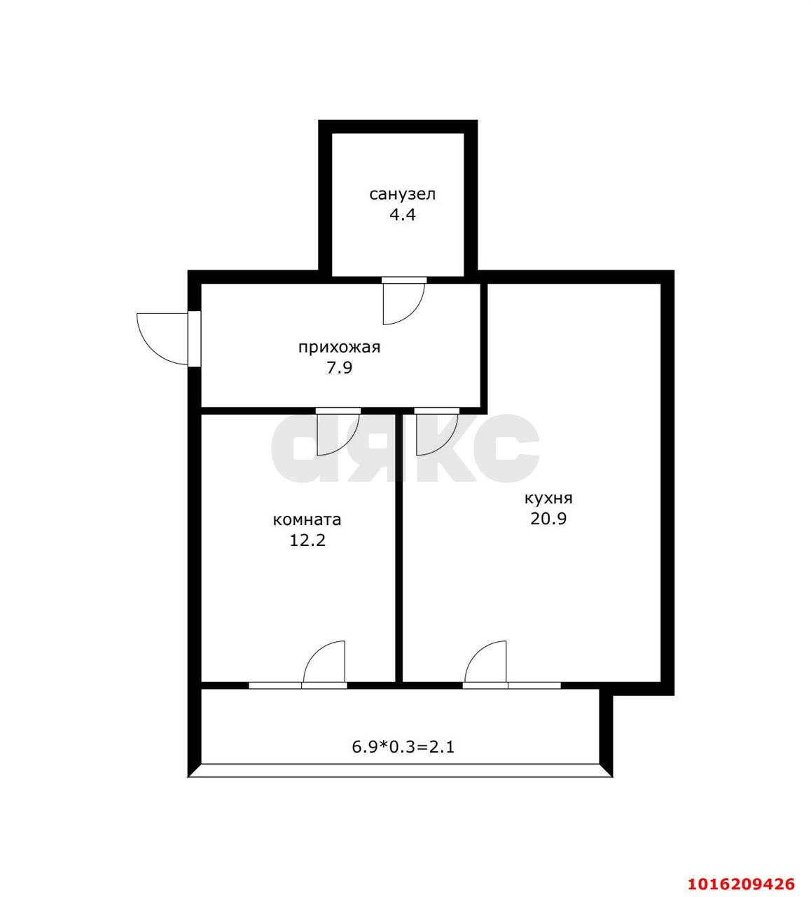 Фото №9: 2-комнатная квартира 54 м² - Новая Адыгея, мкр. жилой комплекс Виноград 2, ул. Бжегокайская, 25/1к14