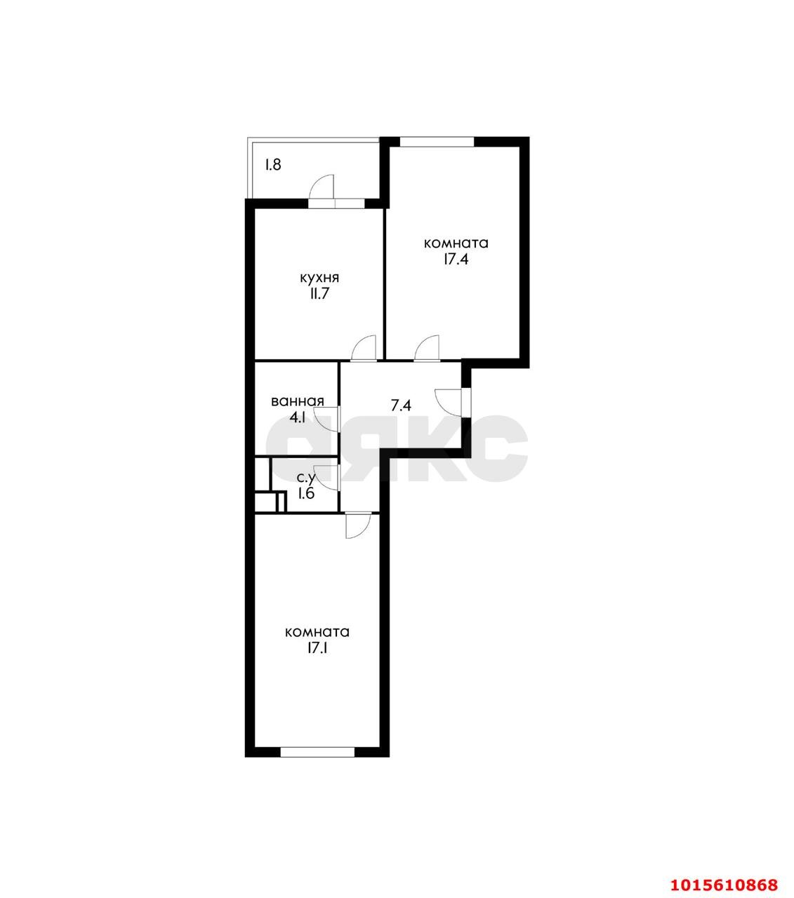 Фото №12: 2-комнатная квартира 61 м² - Краснодар, Прикубанский внутригородской округ, 40 лет Победы, мкр. жилой комплекс Симфония, ул. Российская, 74