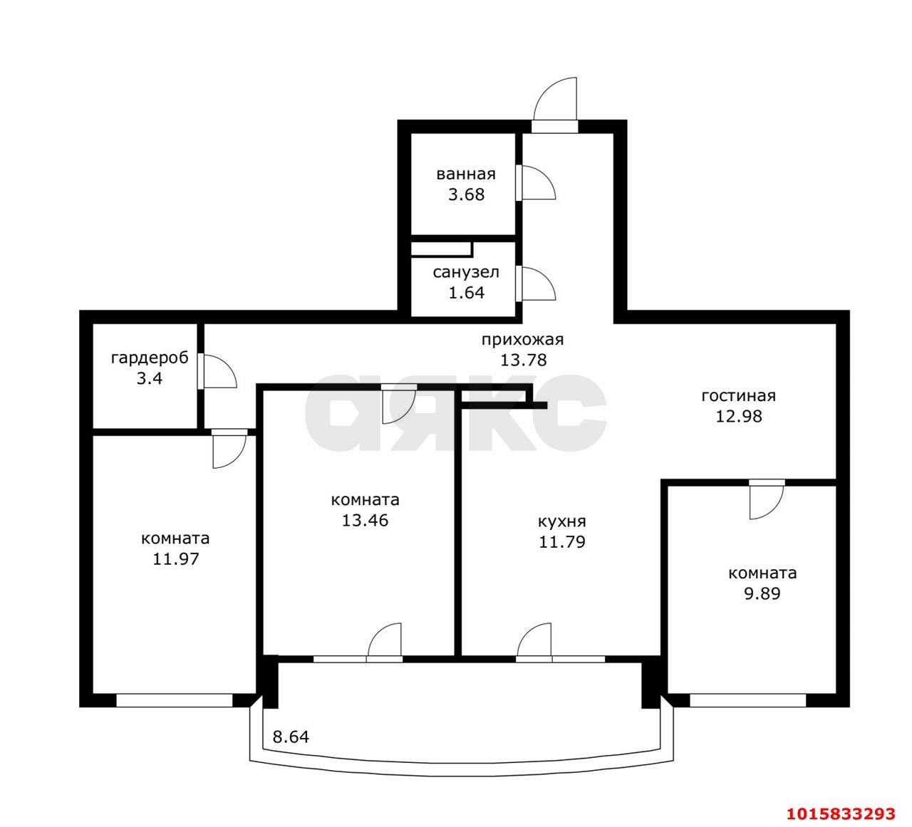 Фото №12: 3-комнатная квартира 92 м² - Краснодар, Прикубанский внутригородской округ, мкр. Губернский, ул. им. Героя Яцкова И.В., 13