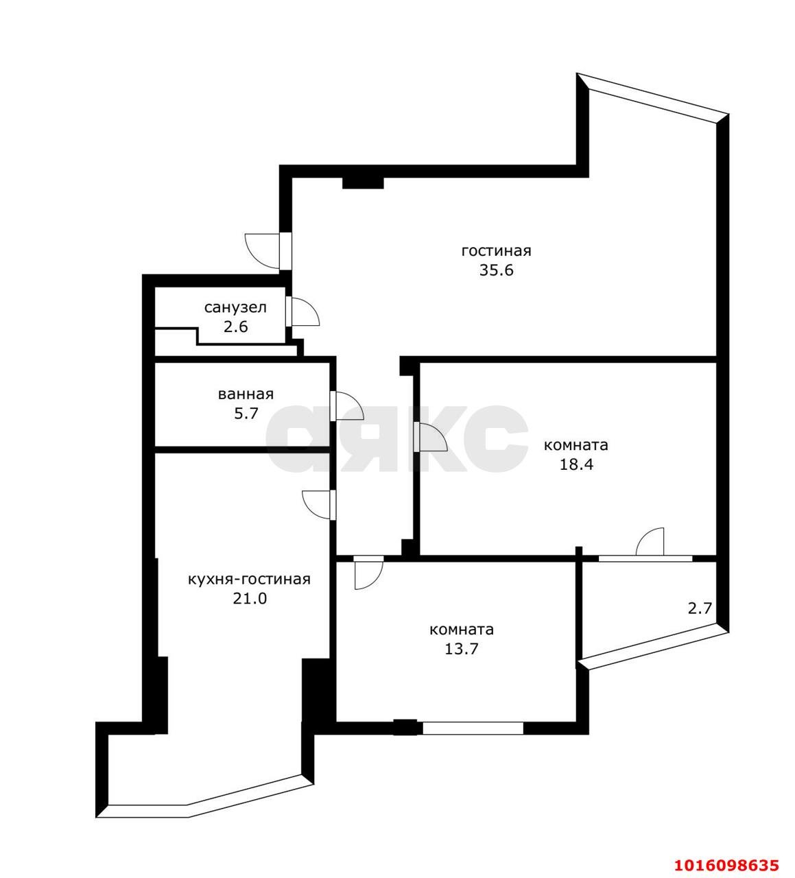 Фото №16: 3-комнатная квартира 102 м² - Краснодар, Карасунский внутригородской округ, Гидростроителей, мкр. жилой комплекс Феникс, ул. имени В.Н. Мачуги, 6/2к1