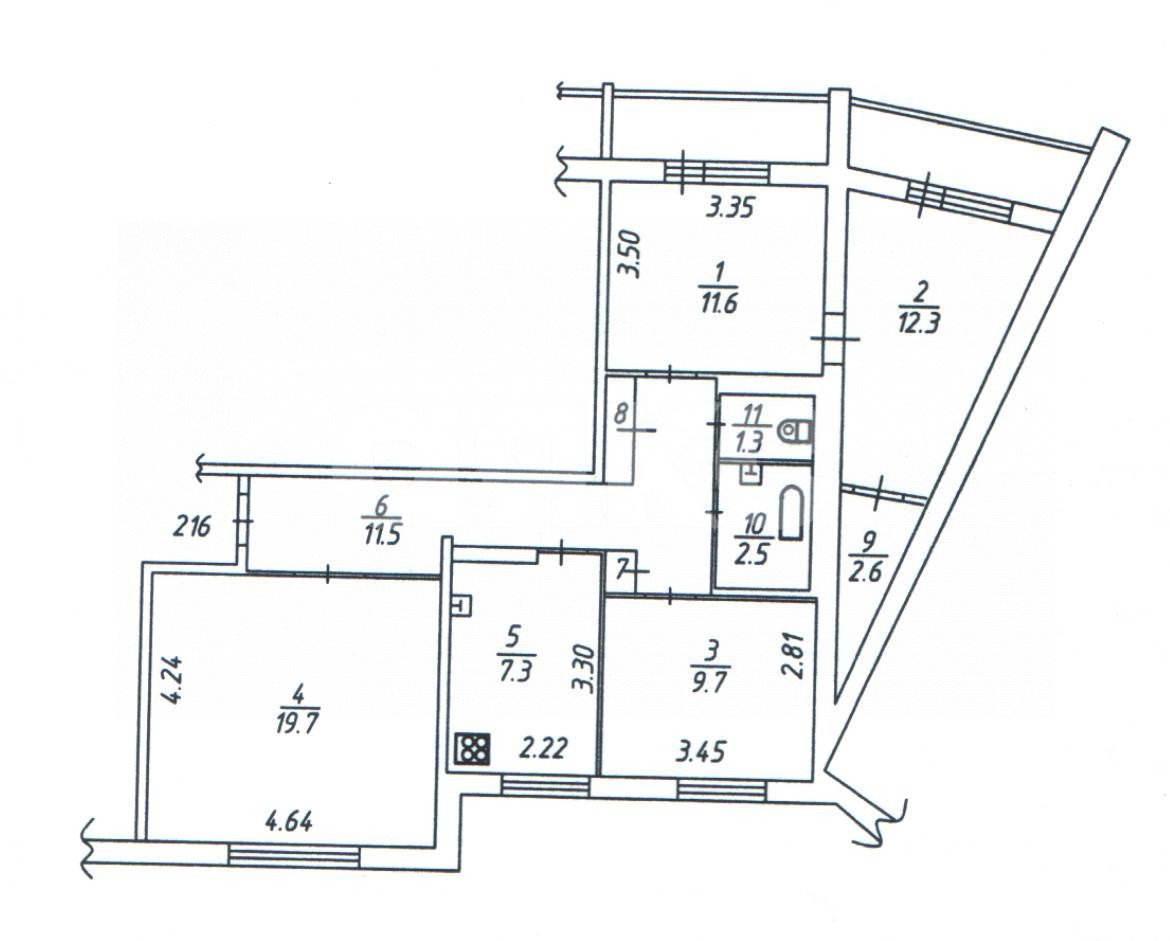 Фото №19: 4-комнатная квартира 79 м² - Нижнекамск, мкр. 21-й, ул. Лесная, 27