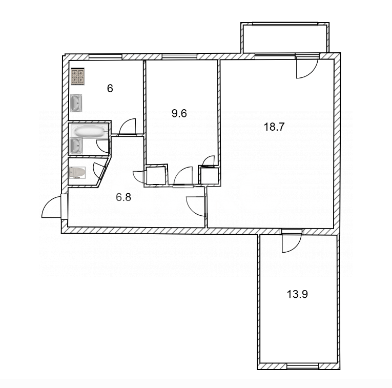 Фото №2: 3-комнатная квартира 59 м² - Симферополь, Киевский, мкр. 430-й квартал, ул. Ростовская, 14