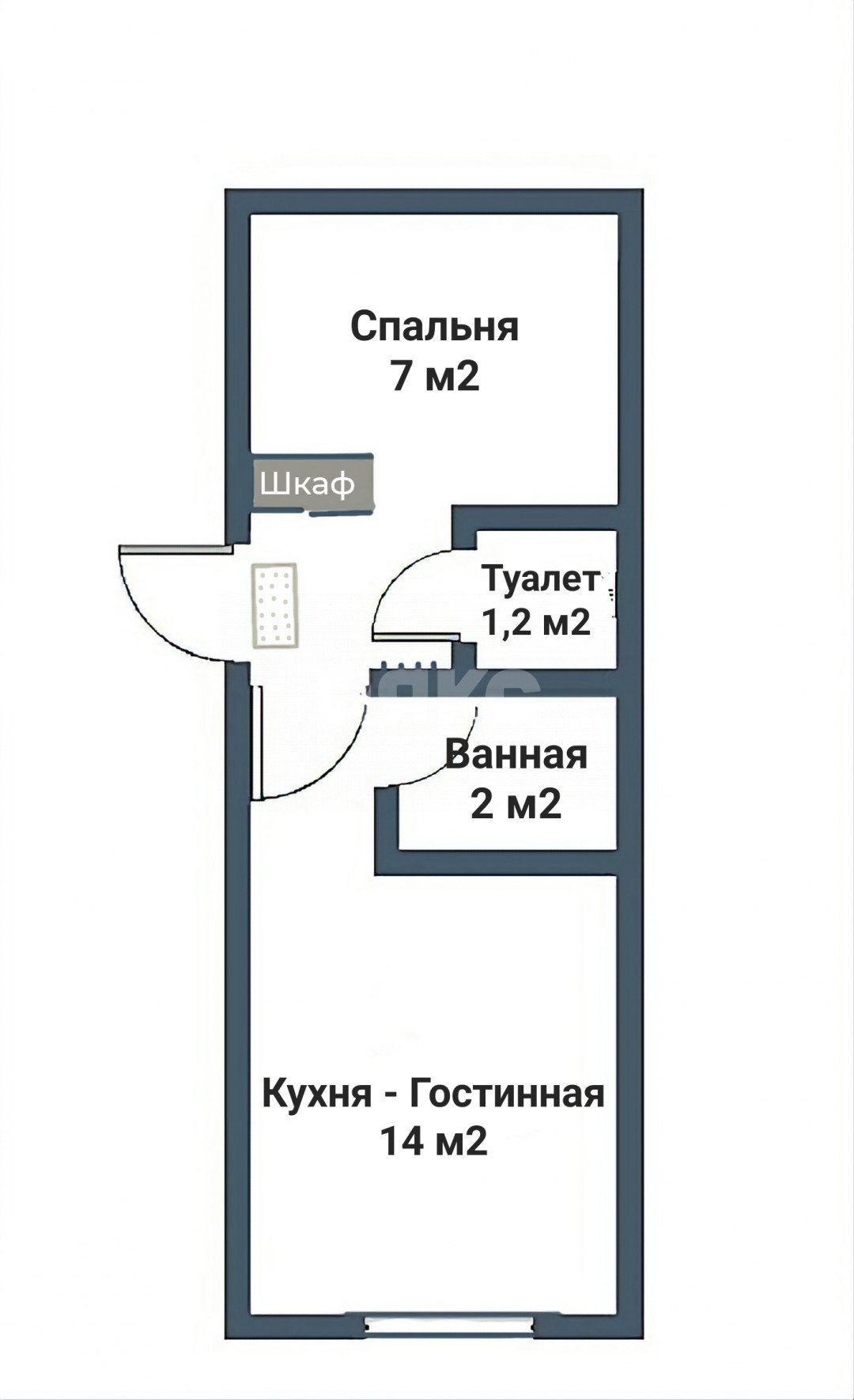 Фото №9: 1-комнатная квартира 26 м² - Майкоп, мкр. Дружба, ул. Хакурате, 229