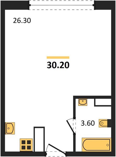 Фото №1: Студия 30 м² - Краснодар, жилой комплекс Самолёт-6, мкр. Прикубанский внутригородской округ