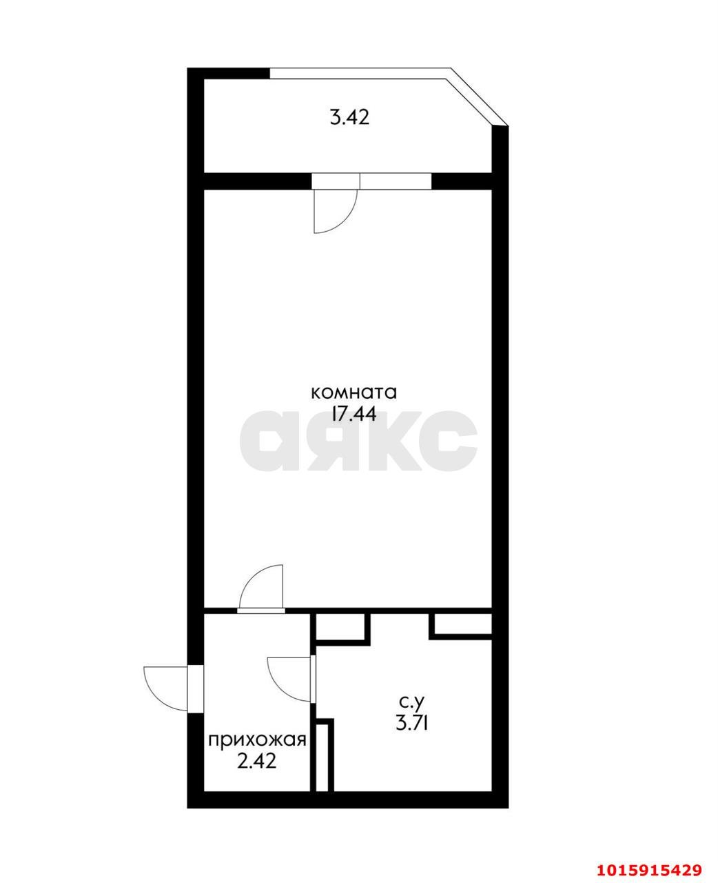 Фото №11: Студия 26 м² - Краснодар, Карасунский внутригородской округ, Камвольно-суконный Комбинат, мкр. ЖК Урал, ул. Уральская, 87/7