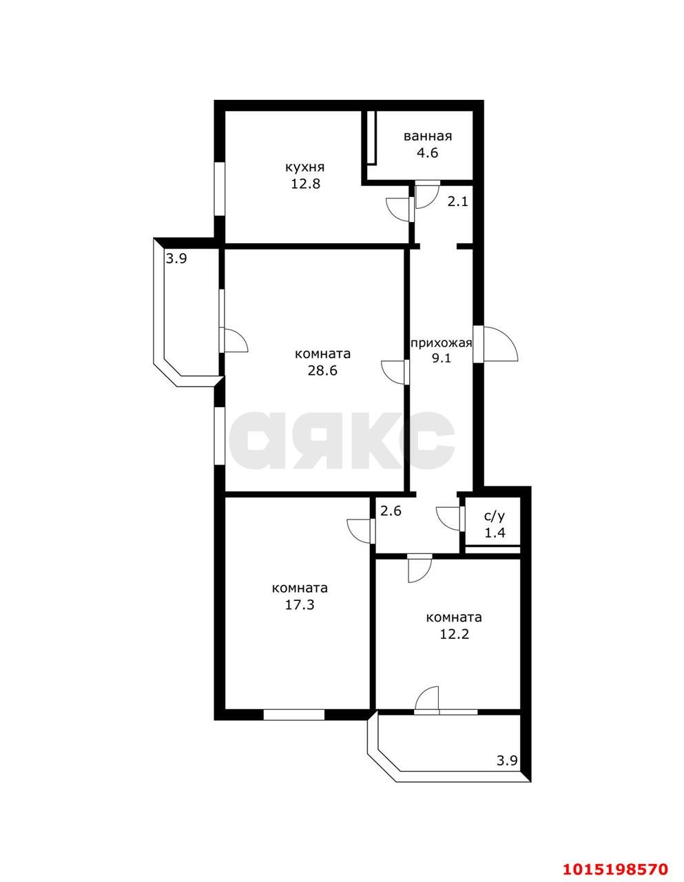 Фото №18: 3-комнатная квартира 91 м² - Краснодар, Молодёжный, мкр. Прикубанский внутригородской округ, ул. 3-я Целиноградская, 10