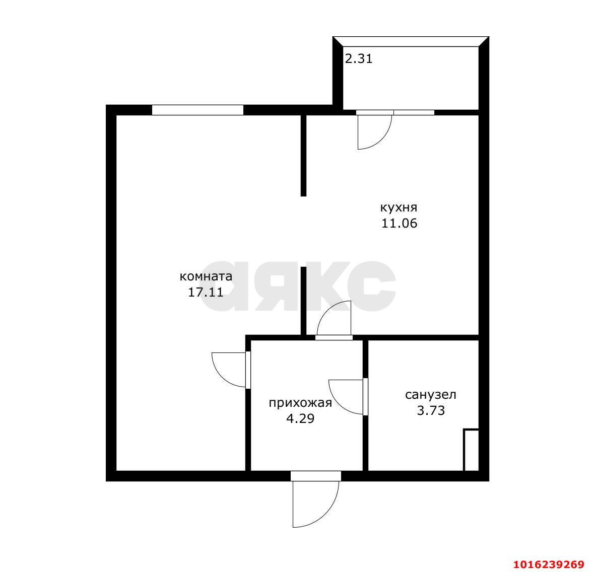 Фото №13: 1-комнатная квартира 38 м² - Краснодар, мкр. Прикубанский внутригородской округ, ул. Лиссабонская, 109к29