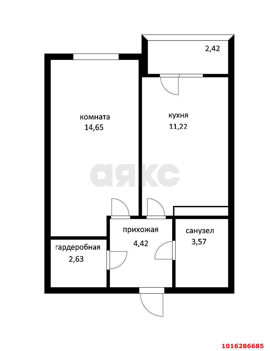 Фото №13: 1-комнатная квартира 36 м² - Краснодар, Карасунский внутригородской округ, ЖК Марсель, ж/р Новознаменский, ул. Войсковая, 20к9