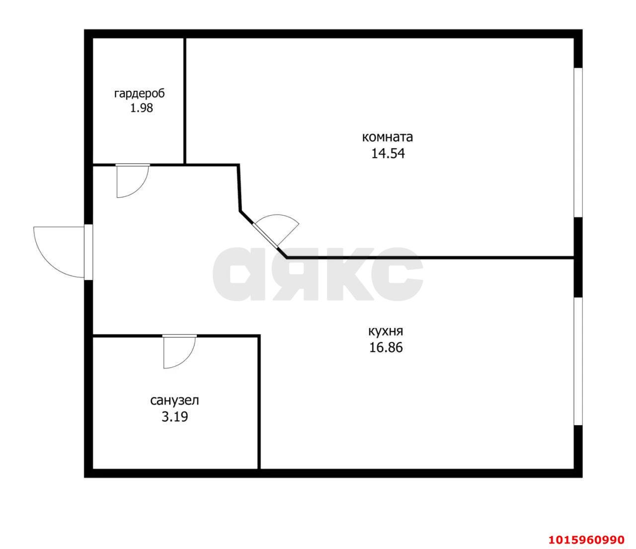 Фото №3: 1-комнатная квартира 38 м² - Краснодар, Прикубанский внутригородской округ, мкр. жилой комплекс Самолёт-3, ул. Ивана Беличенко, 86