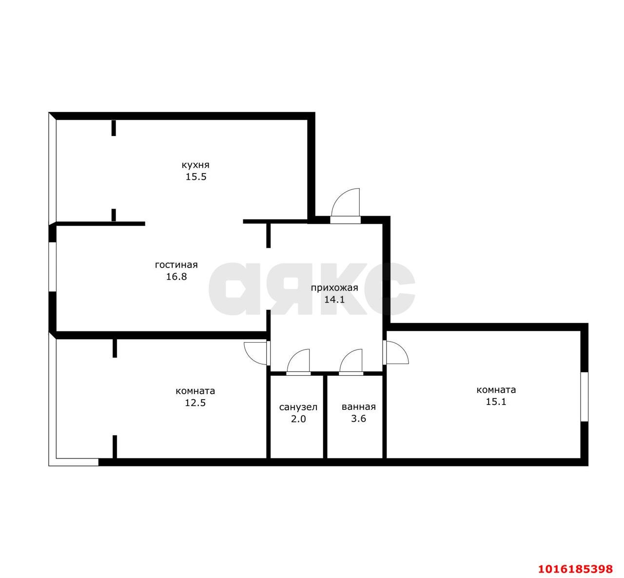 Фото №18: 3-комнатная квартира 83 м² - Краснодар, Прикубанский внутригородской округ, мкр. Панорама, ул. Восточно-Кругликовская, 28