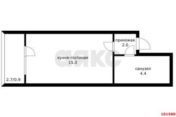 Фото №2: Студия 24 м² - Краснодар, мкр. Прикубанский внутригородской округ, ул. Почтовое отделение 73, 73