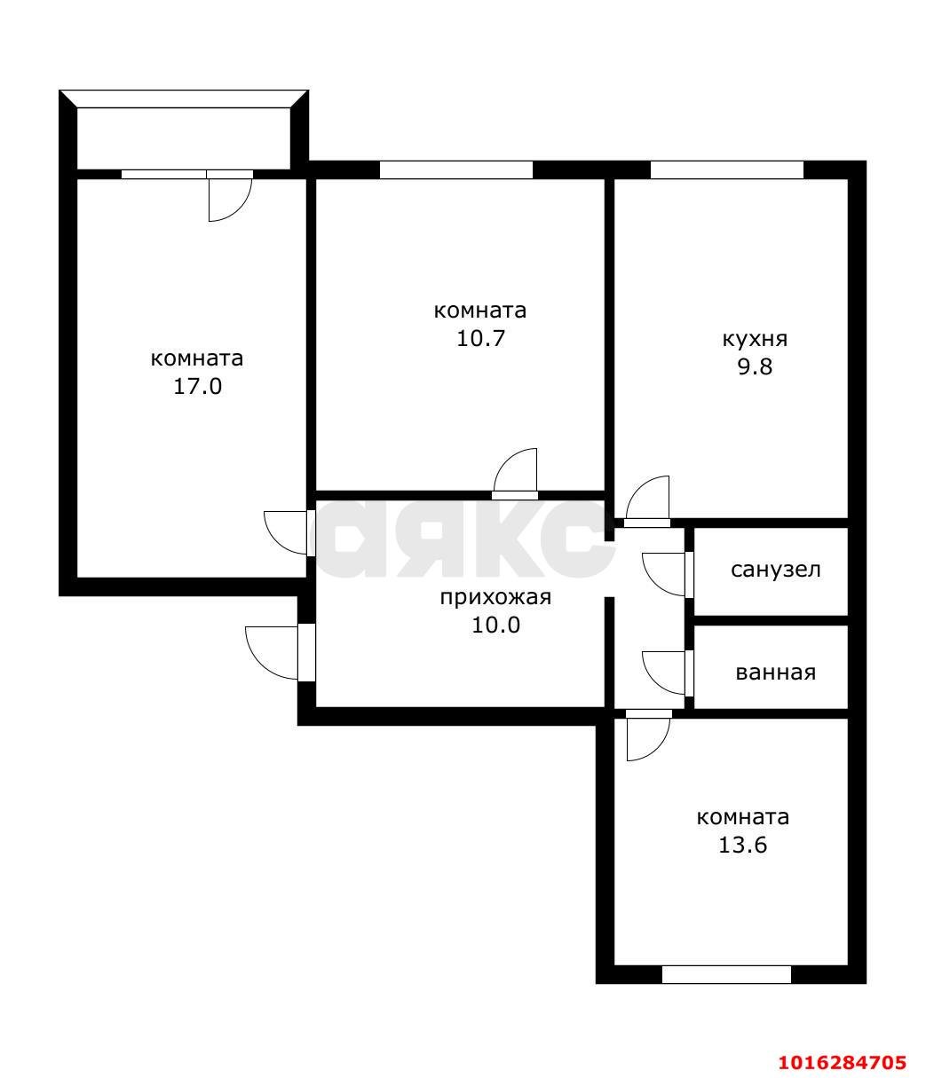 Фото №19: 3-комнатная квартира 72 м² - Яблоновский, мкр. ЖК Солнечный, ул. Солнечная, 55/1к2