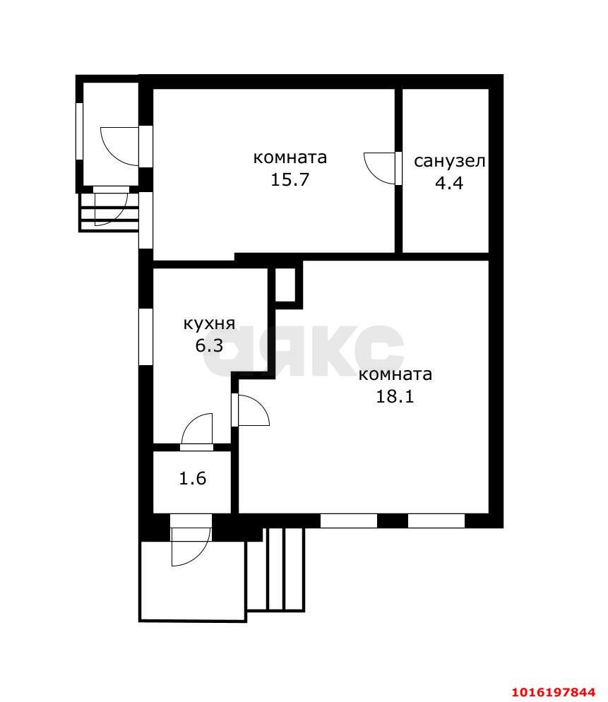 Фото №9: 2-комнатная квартира 46 м² - Краснодар, Центральный внутригородской округ, мкр. Центральный, ул. имени Максима Горького, 137