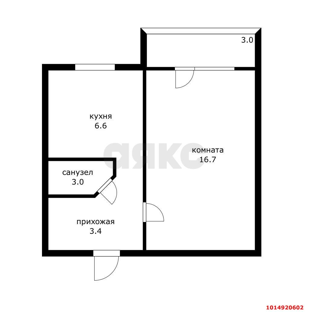 Фото №13: 1-комнатная квартира 34 м² - Краснодар, Прикубанский внутригородской округ, мкр. Фестивальный, ул. имени Тургенева, 213