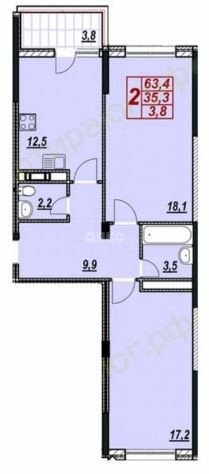 Фото №14: 2-комнатная квартира 67 м² - Анапа, жилой комплекс Лазурный, Алексеевка, Алексеевка, мкр. жилой комплекс Лазурный, ул. Крестьянская, 27к2