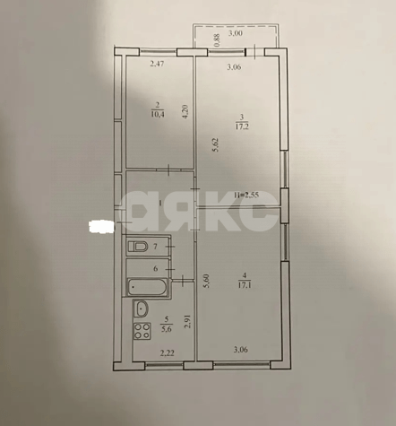 Фото №12: 3-комнатная квартира <span class="whitespace-nowrap">60 м²</span>, <span class="whitespace-nowrap">5/5 эт.</span> - Волгоград, р. Краснооктябрьский, ул. Генерала Штеменко, 26