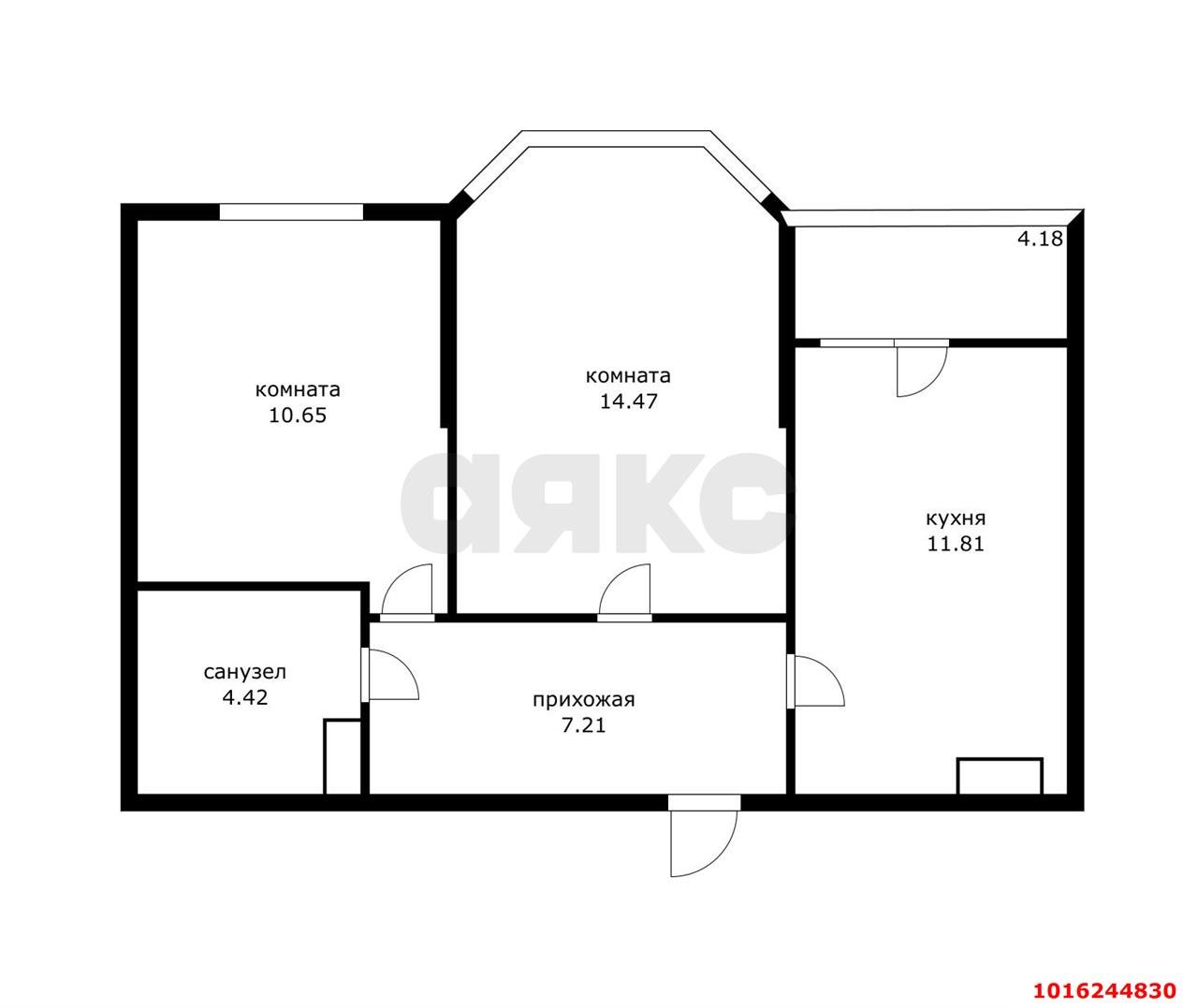 Фото №1: 2-комнатная квартира 50 м² - Краснодар, Прикубанский внутригородской округ, Славянский, мкр. Светлоград, ул. Красных Партизан, 1/4к16