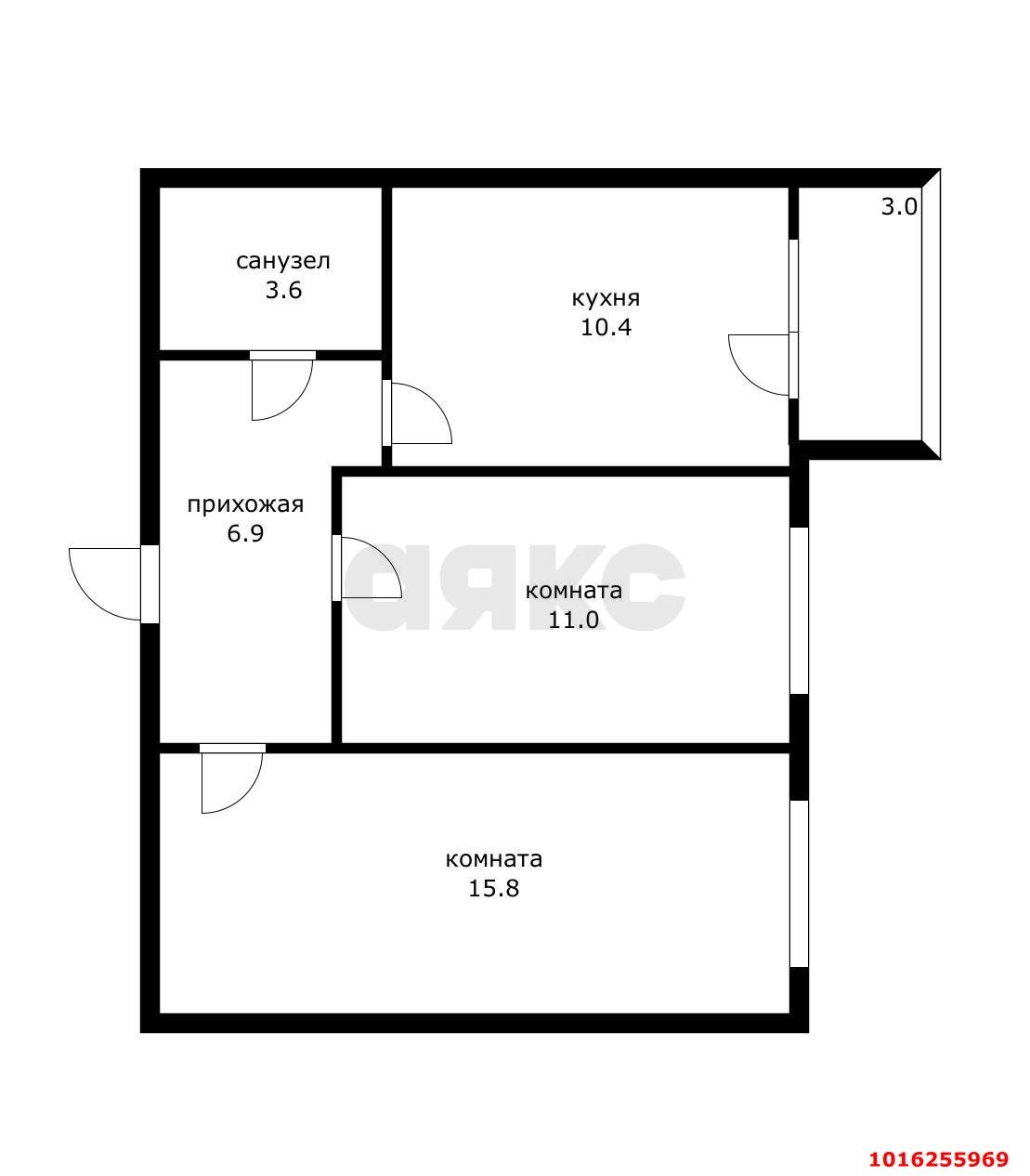 Фото №9: 2-комнатная квартира 47 м² - Краснодар, Прикубанский внутригородской округ, мкр. Музыкальный, ул. Ангарская, 29/1