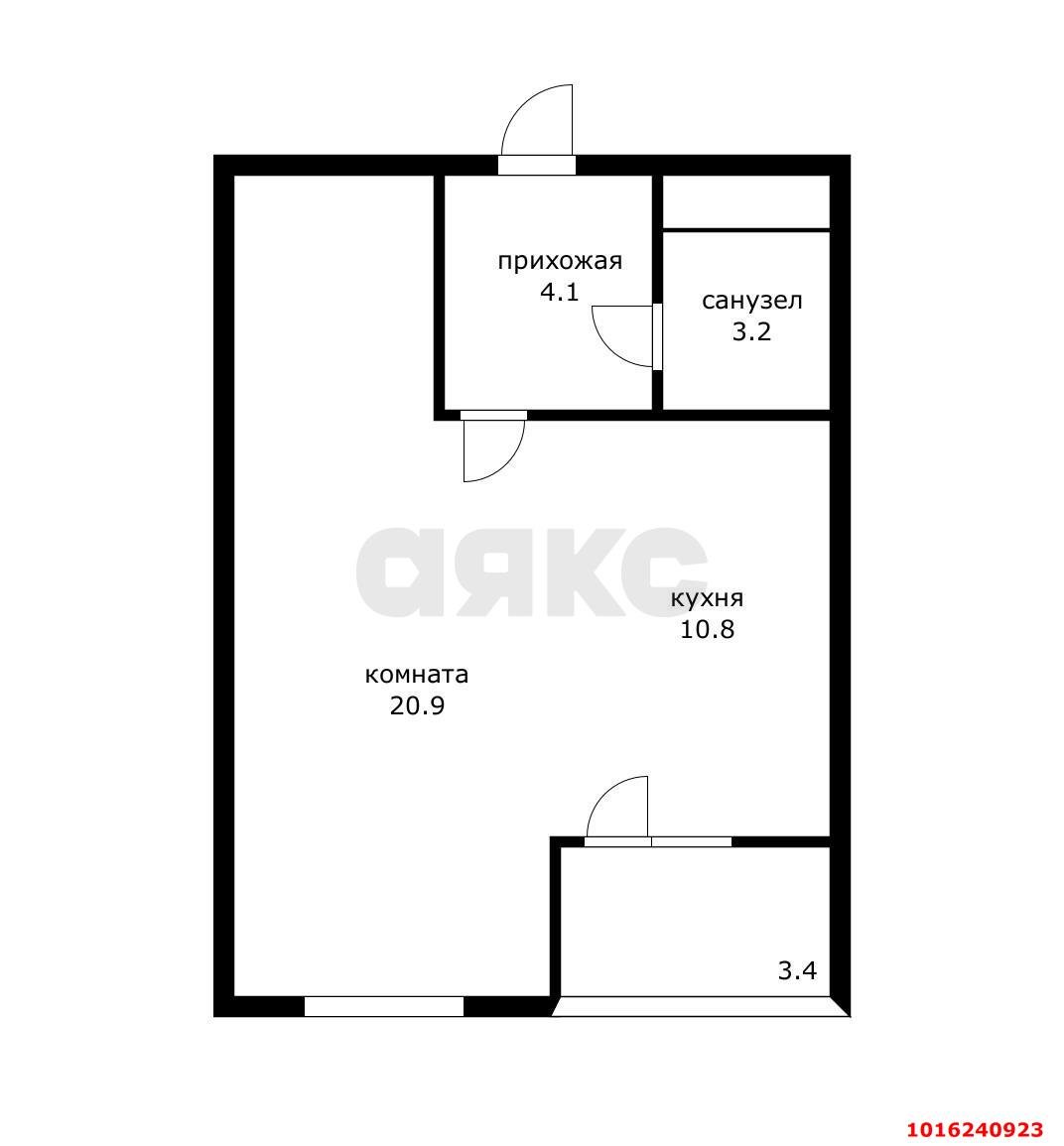 Фото №19: 1-комнатная квартира 43 м² - Краснодар, Центральный, мкр. Центральный внутригородской округ, ул. Железнодорожная, 23/1