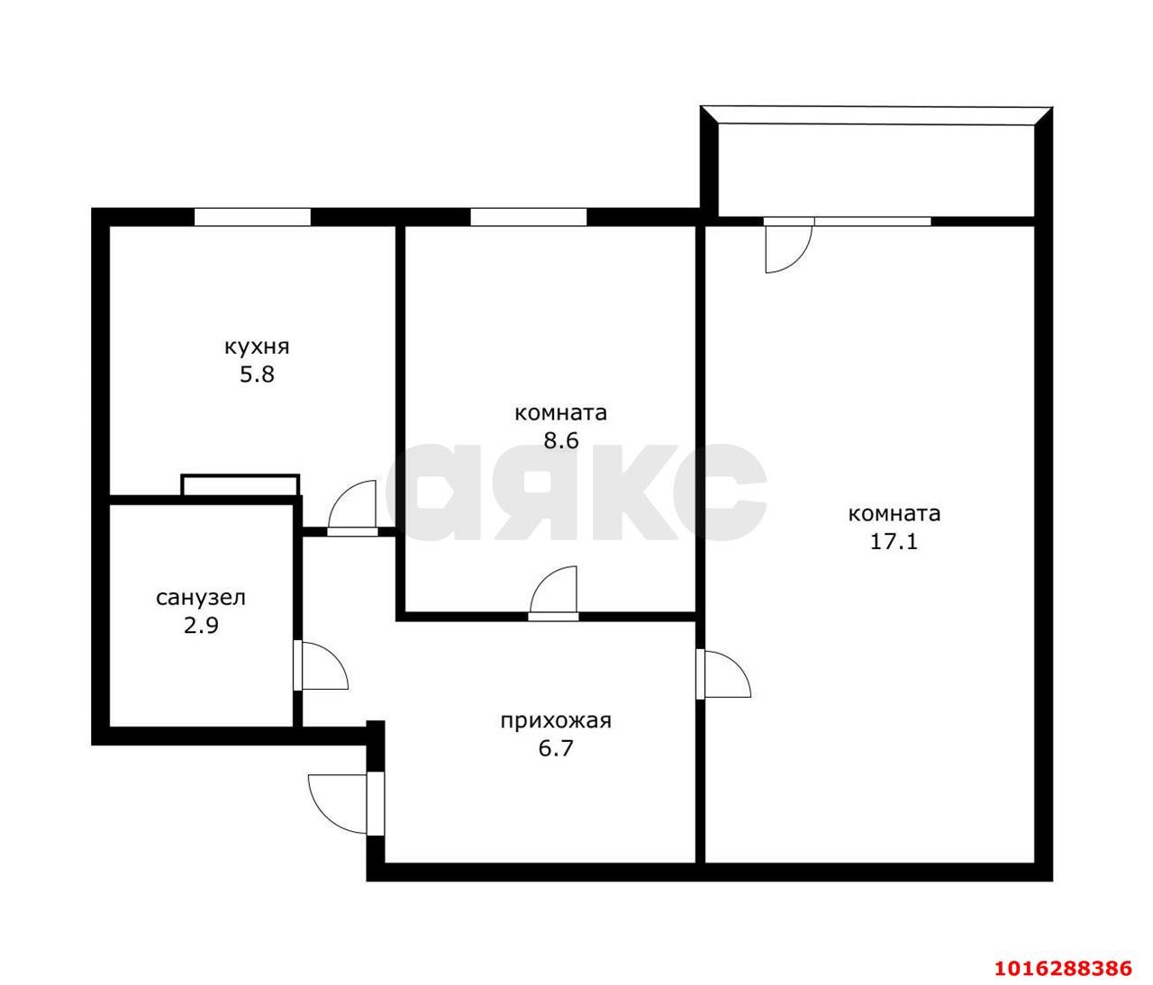 Фото №13: 2-комнатная квартира 45 м² - Краснодар, Карасунский внутригородской округ, Центральный внутригородской округ, мкр. Черёмушки, ул. 2-я Пятилетка, 9