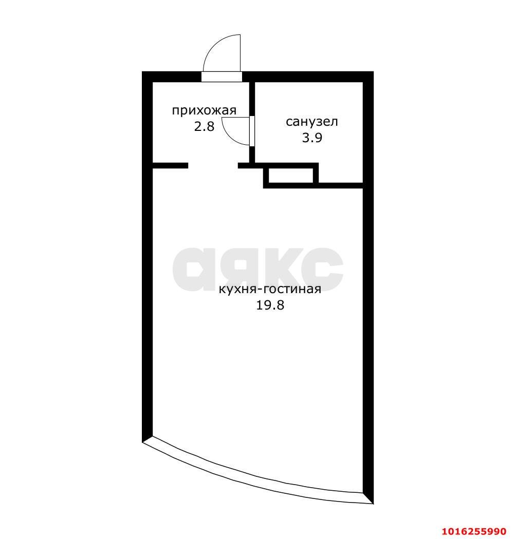 Фото №3: Студия 26 м² - Краснодар, Прикубанский внутригородской округ, мкр. жилой комплекс Самолёт-6, ул. Ивана Беличенко, 92