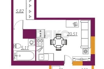 Фото №5: Студия 30 м² - Краснодар, мкр. Фестивальный, ул. Монтажников, 1