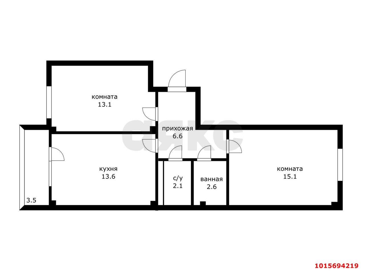 Фото №7: 2-комнатная квартира 56 м² - Краснодар, жилой комплекс Краски, мкр. Прикубанский внутригородской округ, ул. Краеведа Соловьёва, 6