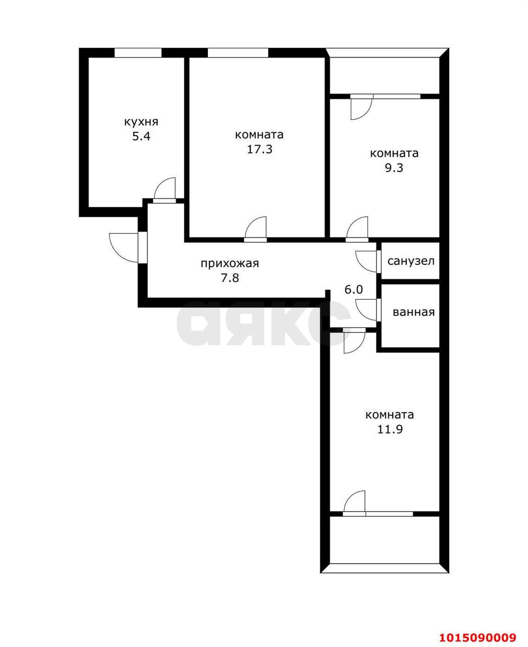 Фото №12: 3-комнатная квартира 60 м² - Краснодар, Карасунский внутригородской округ, мкр. Комсомольский, ул. Сормовская, 163