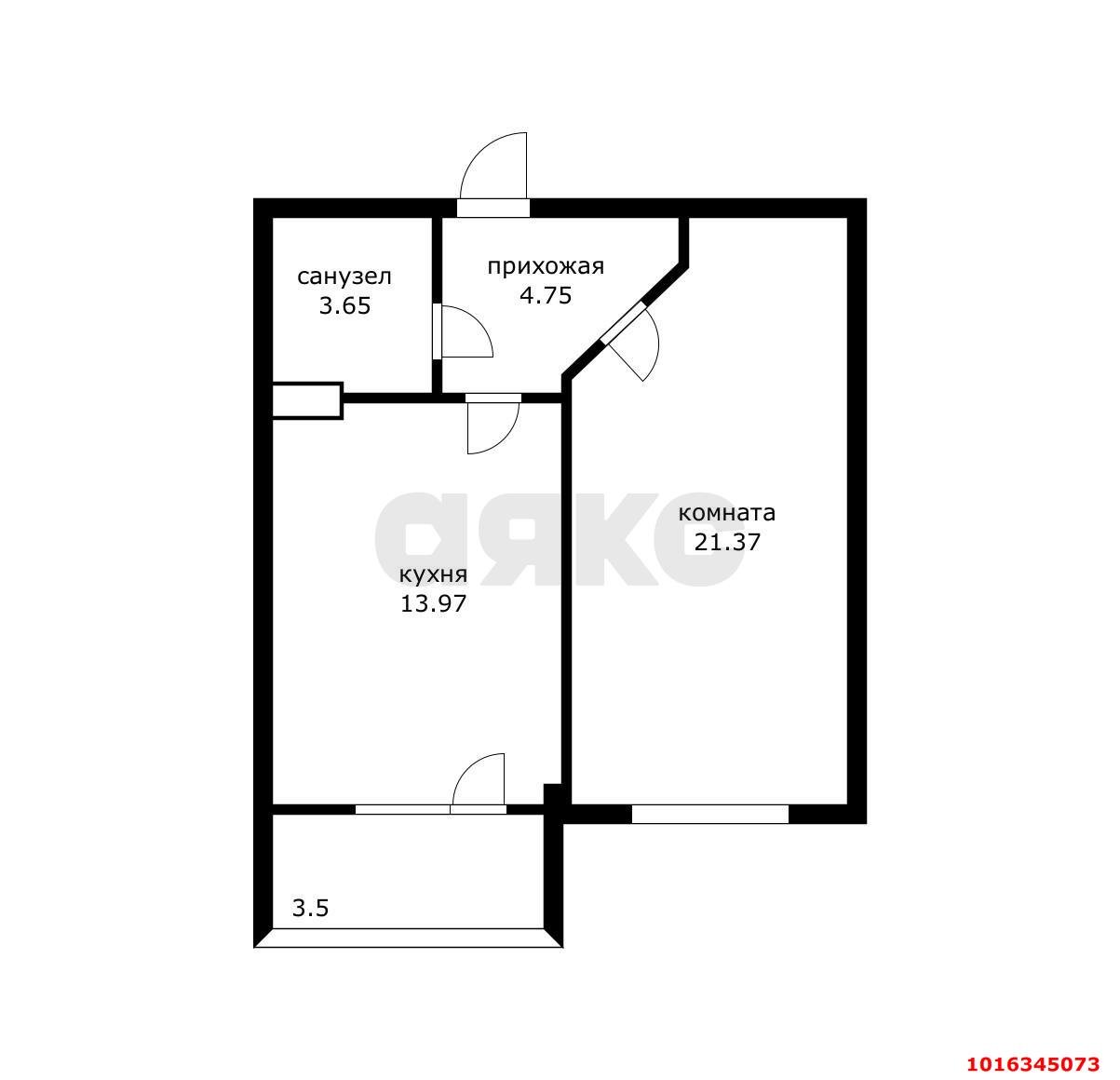 Фото №10: 1-комнатная квартира 47 м² - Краснодар, Карасунский внутригородской округ, мкр. жилой комплекс Восток, ул. Лавочкина, 19