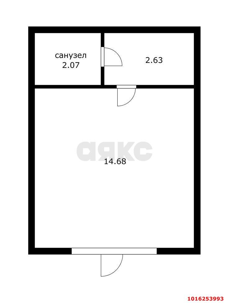 Фото №9: 1-комнатная квартира 19 м² - Краснодар, Прикубанский внутригородской округ, Завод Радиоизмерительных Приборов, мкр. Музыкальный, ул. Российская, 257/7