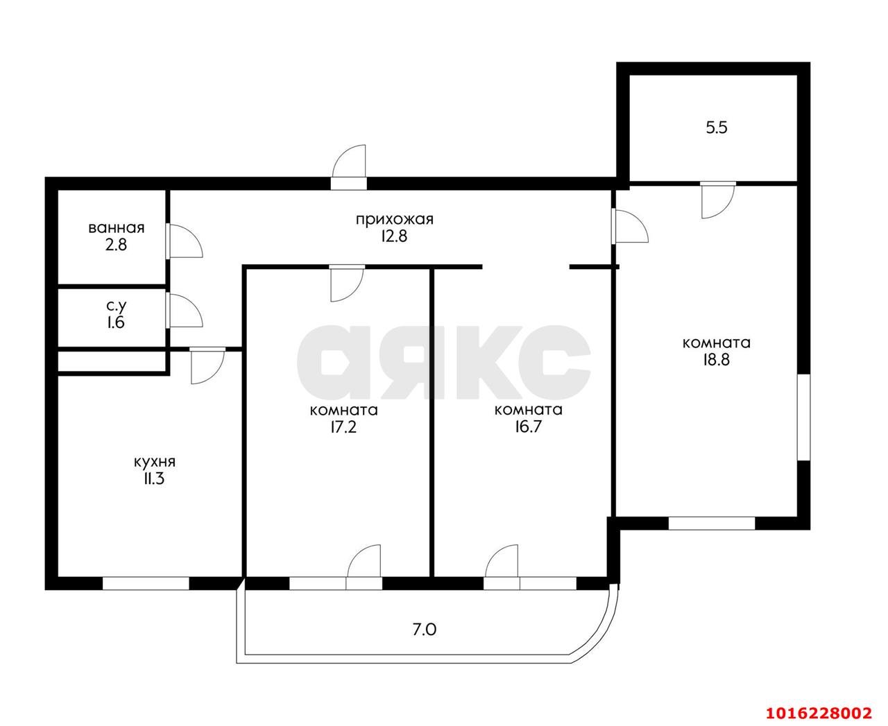 Фото №17: 2-комнатная квартира 93 м² - Краснодар, Карасунский внутригородской округ, мкр. жилой комплекс Фреш, ул. имени Валерия Гассия, 4/7лит2