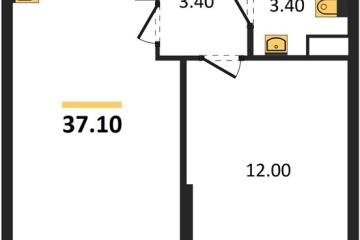 Фото №1: 1-комнатная квартира 37 м² - Краснодар, мкр. Прикубанский внутригородской округ, 