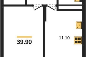 Фото №1: 1-комнатная квартира 39 м² - Берёзовый, мкр. жилой комплекс Нова Вита, ул. имени А.Н. Лодыгина, 6лит11