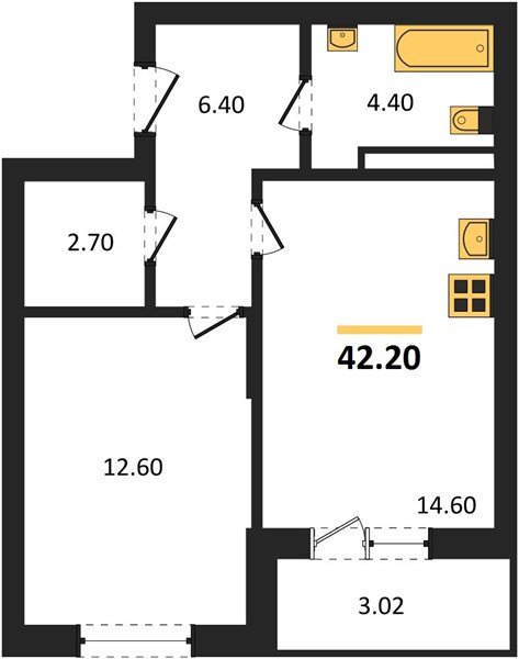 Фото №1: 1-комнатная квартира 42 м² - Берёзовый, Прикубанский внутригородской округ, Прогресс, жилой комплекс Прогресс, мкр. жилой комплекс Нова Вита, ул. имени А.Н. Лодыгина, 6лит8