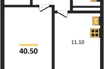 Фото №1: 1-комнатная квартира 40 м² - Берёзовый, мкр. жилой комплекс Нова Вита, ул. имени А.Н. Лодыгина, 6лит8