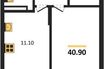 Фото №1: 1-комнатная квартира 40 м² - Берёзовый, мкр. жилой комплекс Нова Вита, ул. имени А.Н. Лодыгина, 6лит11