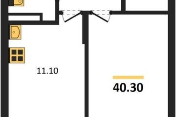 Фото №1: 1-комнатная квартира 40 м² - Берёзовый, мкр. жилой комплекс Нова Вита, ул. имени А.Н. Лодыгина, 6лит8