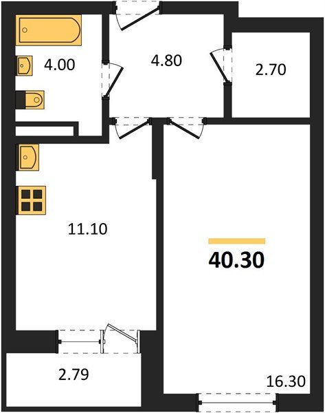 Фото №1: 1-комнатная квартира 40 м² - Берёзовый, Прикубанский внутригородской округ, Прогресс, жилой комплекс Прогресс, мкр. жилой комплекс Нова Вита, ул. имени А.Н. Лодыгина, 6лит8